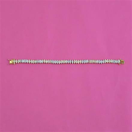 American Diamond Classic Bracelet with Rhodium Plating 2 Tone Plating