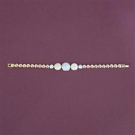 American Diamond Classic Bracelet with Rhodium Plating 2 Tone Plating