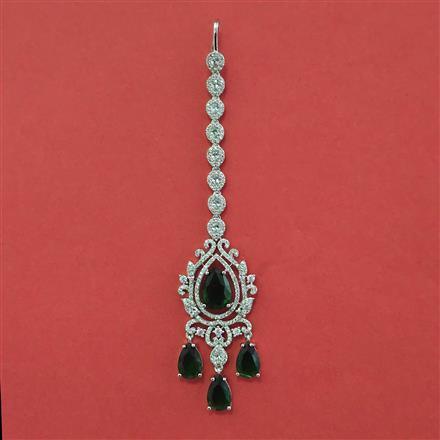 American Diamond Classic Tikka with Rhodium Plating