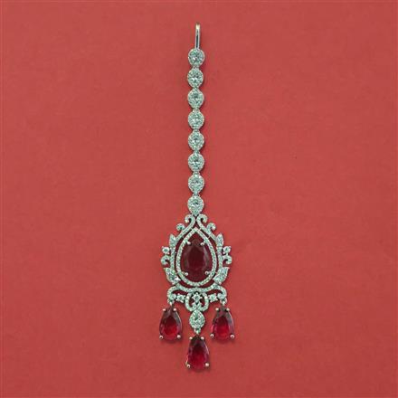 American Diamond Classic Tikka with Rhodium Plating