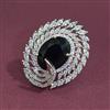 American Diamond Adjustable Ring with Rhodium Plating