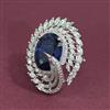 American Diamond Adjustable Ring with Rhodium Plating