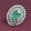 American Diamond Adjustable Ring with Rhodium Plating