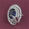 American Diamond Adjustable Ring with Rhodium Plating
