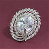 American Diamond Adjustable Ring with Rhodium Plating