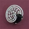 American Diamond Adjustable Ring with Rhodium Plating