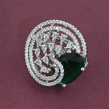American Diamond Adjustable Ring with Rhodium Plating