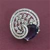 American Diamond Adjustable Ring with Rhodium Plating