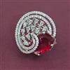 American Diamond Adjustable Ring with Rhodium Plating