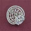 American Diamond Adjustable Ring with Rhodium Plating