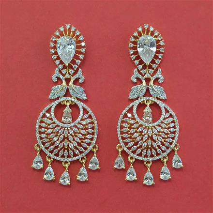 American Diamond Classic Earring with 2 Tone Plating