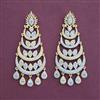 American Diamond Long Earring with Rhodium Plating 2 Tone Plating