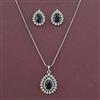 American Diamond Classic Pendant Set with Rhodium Plating