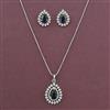 American Diamond Classic Pendant Set with Rhodium Plating