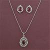 American Diamond Classic Pendant Set with Rhodium Plating