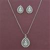 American Diamond Classic Pendant Set with Rhodium Plating
