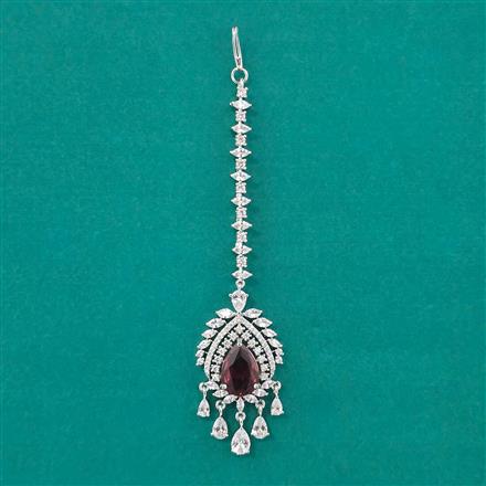American Diamond Classic Tikka with Rhodium Plating