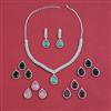 American Diamond Changeable Necklace with Rhodium Plating