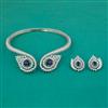 American Diamond Hasli Necklace with Rhodium Plating