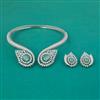 American Diamond Hasli Necklace with Rhodium Plating