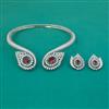 American Diamond Hasli Necklace with Rhodium Plating