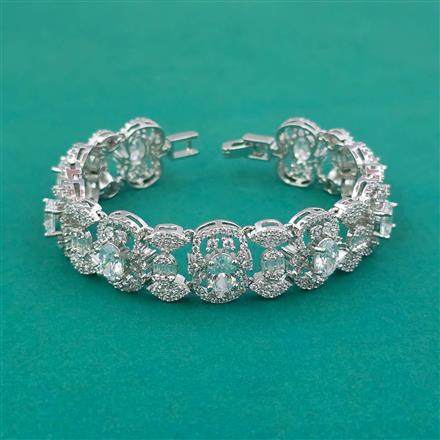American Diamond Classic Bracelet with Rhodium Plating
