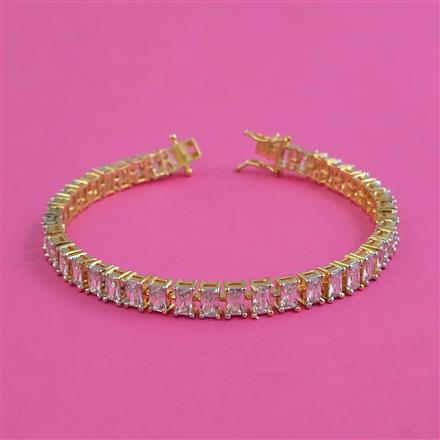 American Diamond Classic Bracelet with Rhodium Plating 2 Tone Plating
