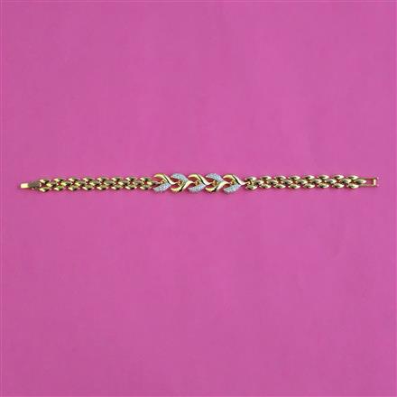 American Diamond Classic Bracelet with Rhodium Plating 2 Tone Plating