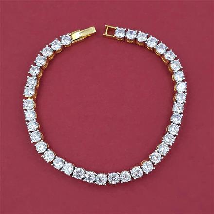 American Diamond Classic Bracelet with Rhodium Plating 2 Tone Plating