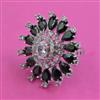 American Diamond Adjustable Ring with Rhodium Plating