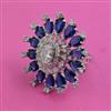 American Diamond Adjustable Ring with Rhodium Plating