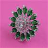 American Diamond Adjustable Ring with Rhodium Plating