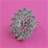American Diamond Adjustable Ring with Rhodium Plating