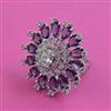 American Diamond Adjustable Ring with Rhodium Plating