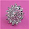 American Diamond Adjustable Ring with Rhodium Plating