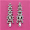 American Diamond Classic Earring with Rhodium Plating 2 Tone Plating Mehndi Plating
