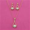 American Diamond Classic Pendant Set with Rhodium Plating 2 Tone Plating