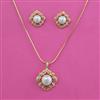 American Diamond Classic Pendant Set with Rhodium Plating 2 Tone Plating