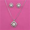American Diamond Classic Pendant Set with Rhodium Plating 2 Tone Plating