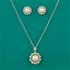 American Diamond Classic Pendant Set with Rhodium Plating 2 Tone Plating
