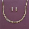 American Diamond Hasli Necklace with Rhodium Plating 2 Tone Plating