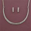 American Diamond Hasli Necklace with Rhodium Plating 2 Tone Plating