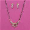 American Diamond Classic Mangalsutra with Rhodium Plating 2 Tone Plating