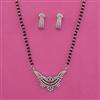 American Diamond Classic Mangalsutra with Rhodium Plating 2 Tone Plating