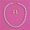 American Diamond Pearl Mala With Gold Plating Rhodium Plating