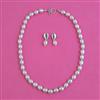 American Diamond Pearl Mala With Gold Plating Rhodium Plating