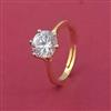 American Diamond Solitaire Ring with Rhodium Plating 2 Tone Plating Mehndi Plating
