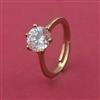 American Diamond Solitaire Ring with Rhodium Plating 2 Tone Plating Mehndi Plating
