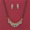 American Diamond Classic Mangalsutra with Rhodium Plating 2 Tone Plating