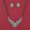 American Diamond Classic Mangalsutra with Rhodium Plating 2 Tone Plating